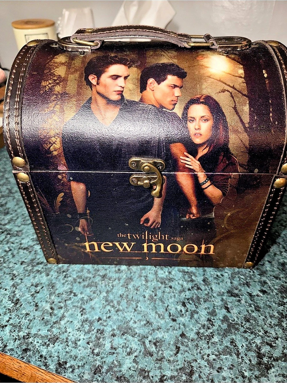 Twilight Saga New Moon Printed Mini Trunk Bag Black Brown